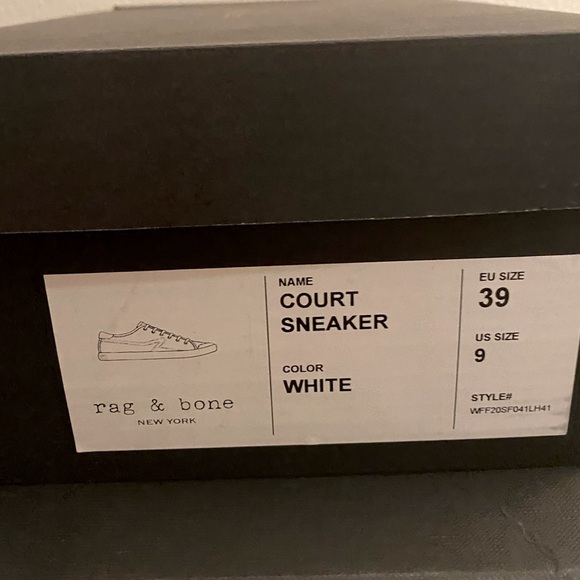 NIB [rag & bone] Retro Court Athletic Tennis Shoe Sneakers White Women’s Sz 9.0 - Picture 11 of 11